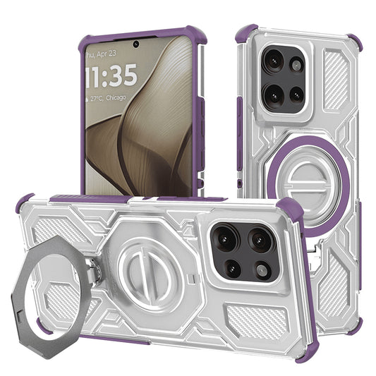 Etui na Motorola Edge 50, Techsuit, Carbon Shield Pro, Fioletowy