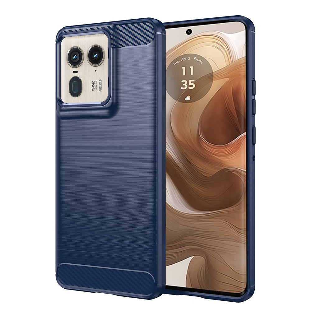 Etui na Motorola Edge 50 Ultra, Techsuit, Carbon, Niebieskie