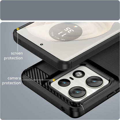 Etui na Motorola Edge 50 Ultra, Techsuit, Carbon, Niebieskie