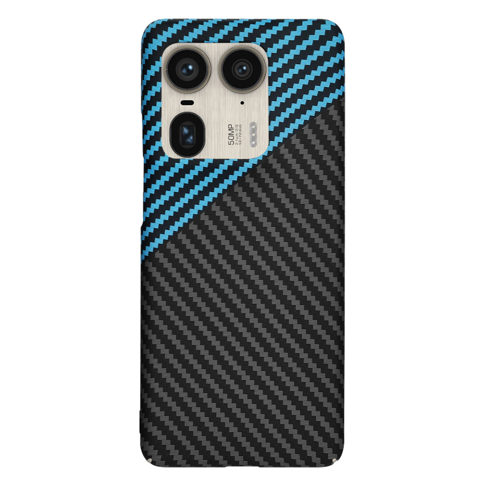 Etui na Motorola Edge 50 Ultra, Techsuit, Carbonite FiberShell, Czarna Bleu