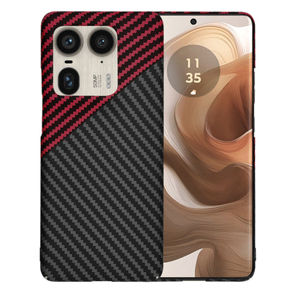 Etui na Motorola Edge 50 Ultra, Techsuit, Carbonite FiberShell, Czarna Czerwona