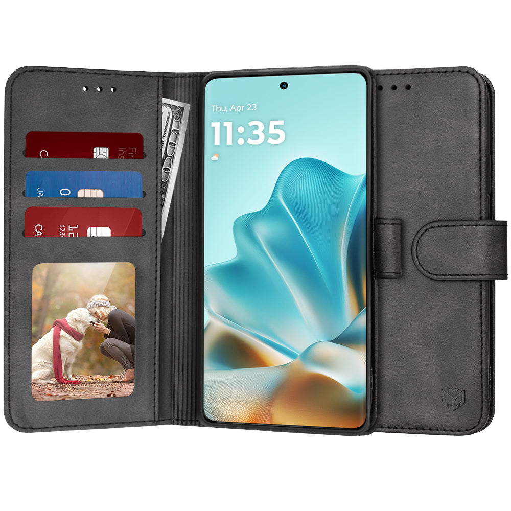 Etui na Motorola Edge 60 Fusion / Edge 60, Techsuit, Diary Book, czarne