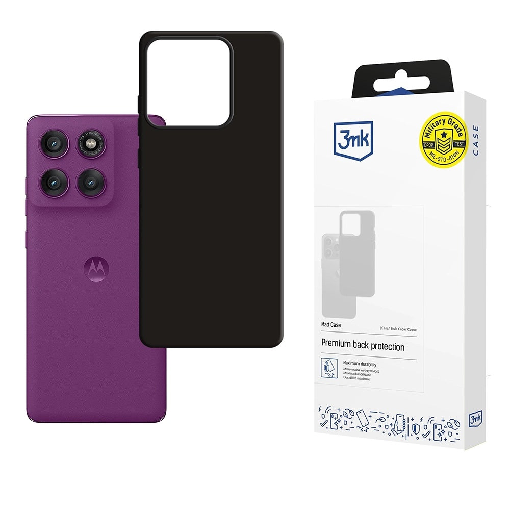 Etui do Motorola Edge 60 Pro, 3MK, Czarny Mat