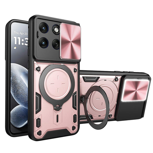 Etui na Motorola Edge 70 Fusion, Techsuit, CamGuard Pro, Różowo-Złote