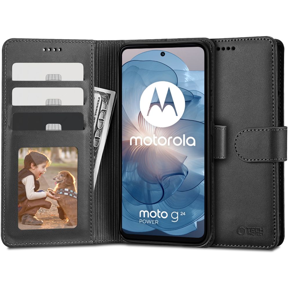 Etui do Motorola Moto G24 Power / G04 / G24 / E14, Tech-Protect, Wallet, czarny 