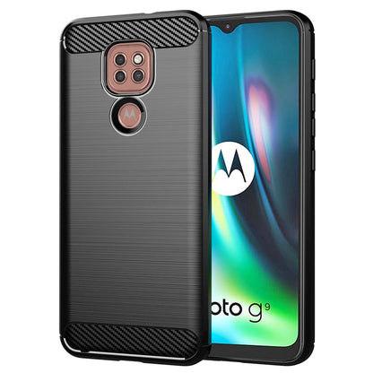 Etui na Motorola Moto E7 Plus / G9 Play, Techsuit, Carbon, Czarny