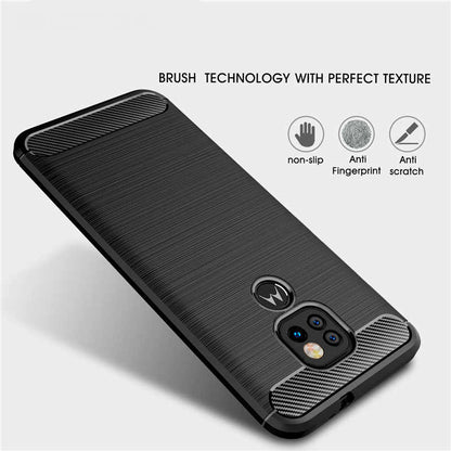 Etui na Motorola Moto E7 Plus / G9 Play, Techsuit, Carbon, Czarny
