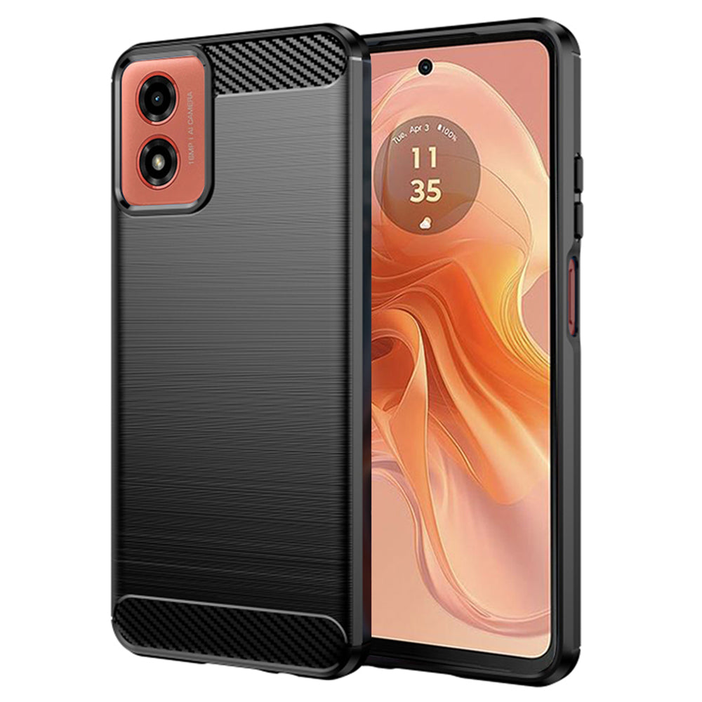 Etui do Motorola Moto G04s / E14 / G24 Power / G04 / G24, Techsuit, Carbon, Czarny