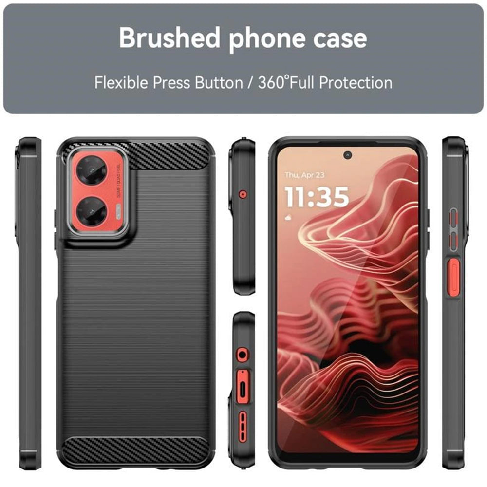 Etui na Motorola Moto G06 Power / G06, Techsuit, Carbon, Czarne