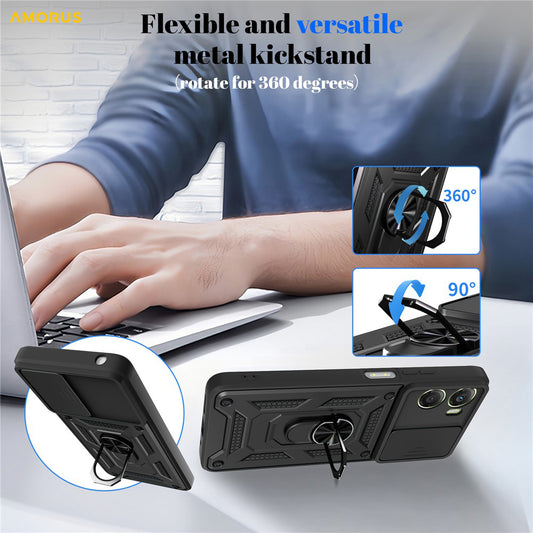 Etui na Motorola Moto G06, Techsuit, CamShield, Niebieskie