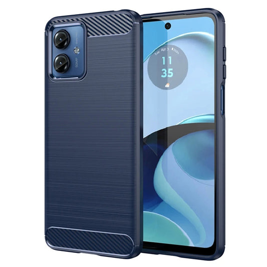 Etui na Motorola Moto G14, Techsuit, Carbon, Niebieskie