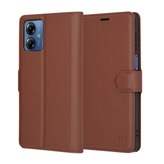 Etui na Motorola Moto G14, Techsuit, Leather Folio, Brązowe
