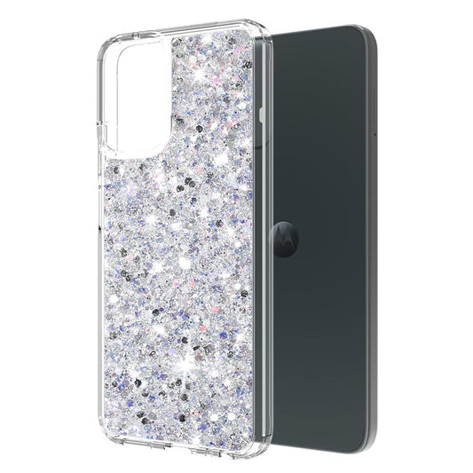 Etui na Motorola Moto G14, Techsuit, Sparkly Glitter, Białe