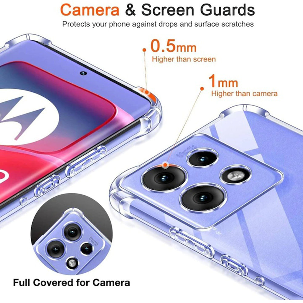 Case for Motorola Moto G15 / G15 Power, Techsuit, Shockproof Clear, Transparent