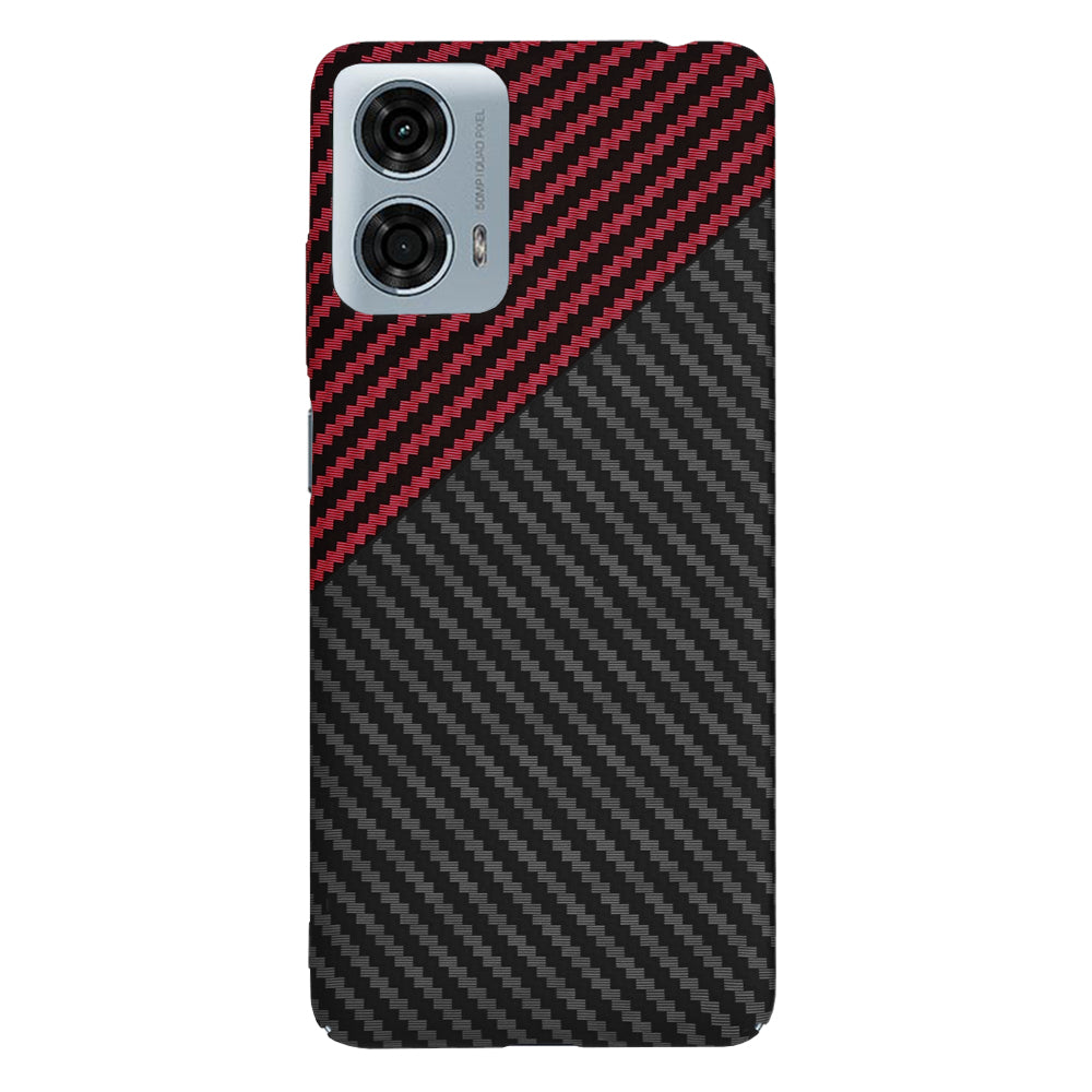 Case for Motorola Moto G24 Power, Techsuit, Carbonite FiberShell, Black Red