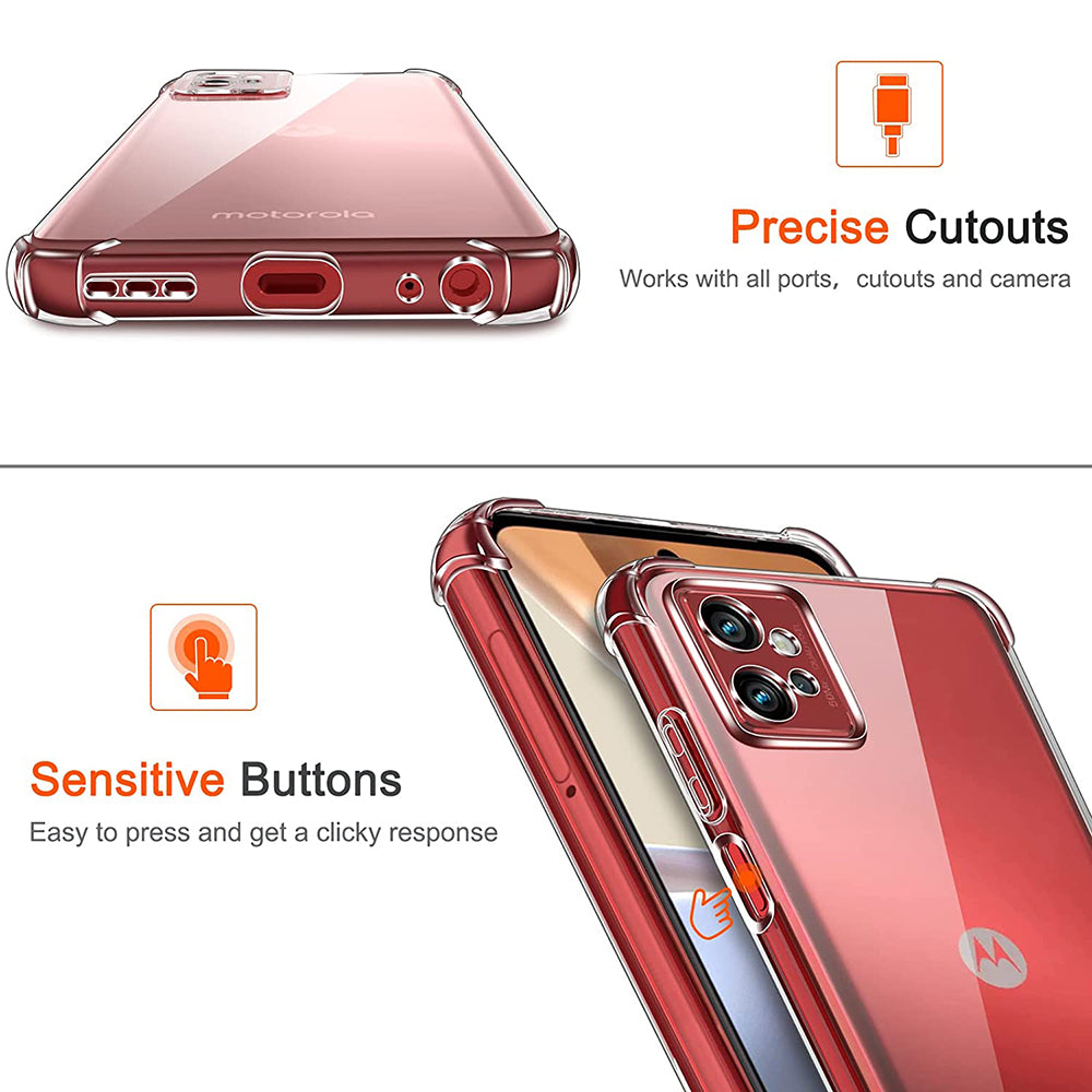Case for Motorola Moto G32, Techsuit, Shockproof Clear, Transparent