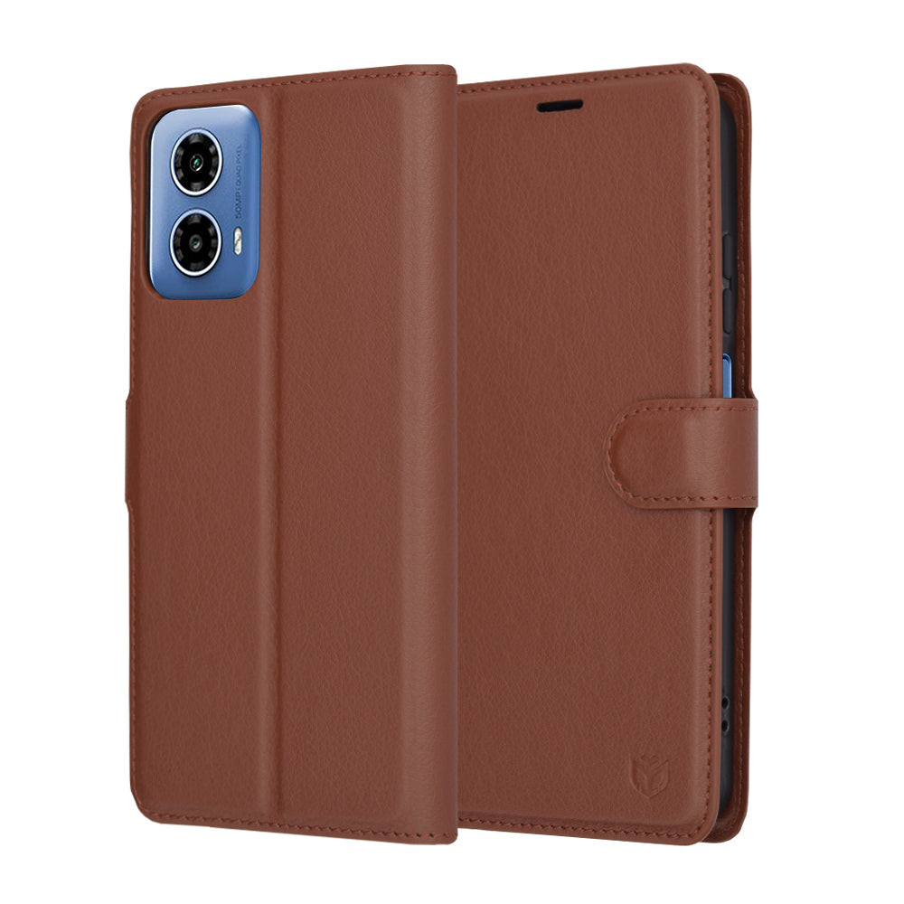 Etui na Motorola Moto G45 / G34, Techsuit, Leather Folio, Brązowy