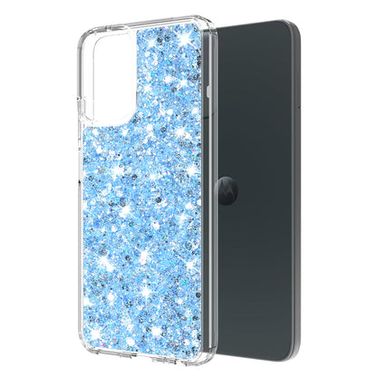 Etui na Motorola Moto G45 / G34, Techsuit, Brokatowy Błysk, Niebieski