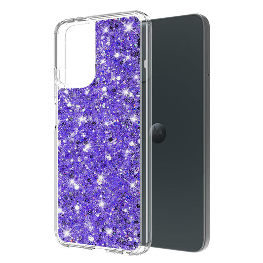Etui na Motorola Moto G45 / G34, Techsuit, Brokatowy Błysk, Fioletowy