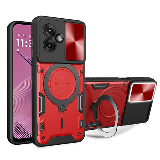 Etui na Motorola Moto G55, Techsuit, CamGuard Pro, Czerwony