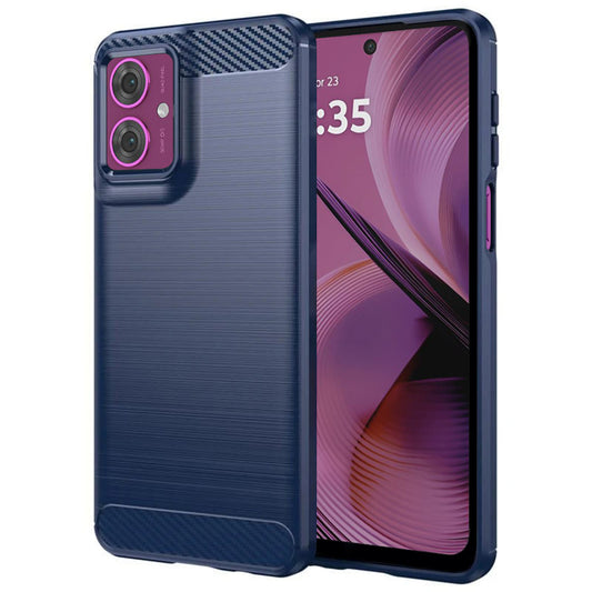 Etui na Motorola Moto G55, Techsuit, Carbon, Niebieskie