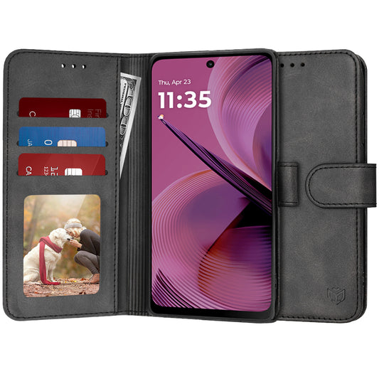 Etui na Motorola Moto G55, Techsuit, Diary Book, czarne