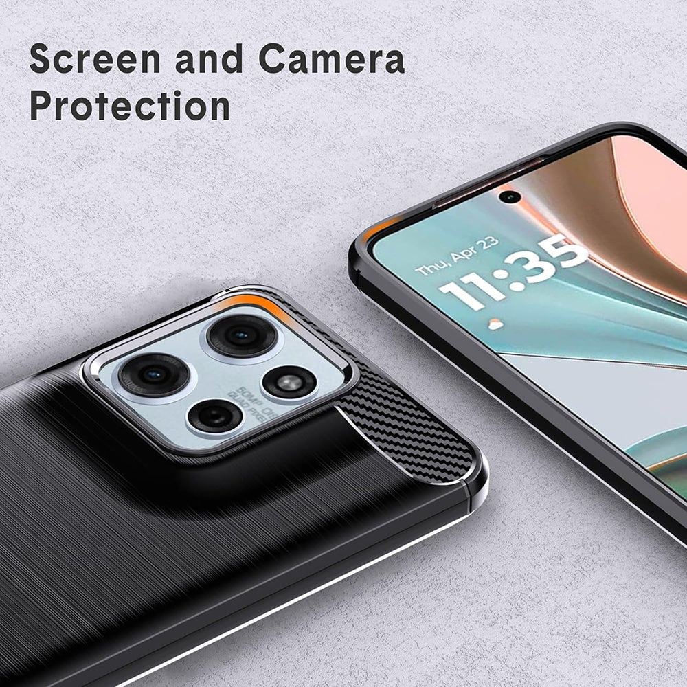 Etui na Motorola Moto G67 Power / G57 Power, Techsuit, Carbon, Czarne