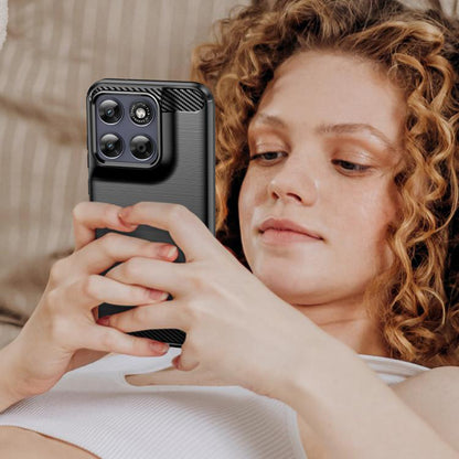 Etui na Motorola Moto G77 / G67, Techsuit, Carbon, Czarne