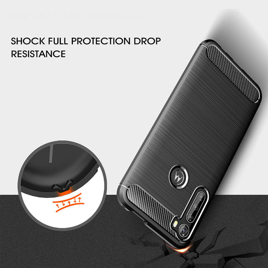 Etui do Motorola One Fusion+, Techsuit, Carbon, Czarny