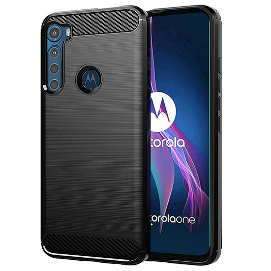 Etui do Motorola One Fusion+, Techsuit, Carbon, Czarny