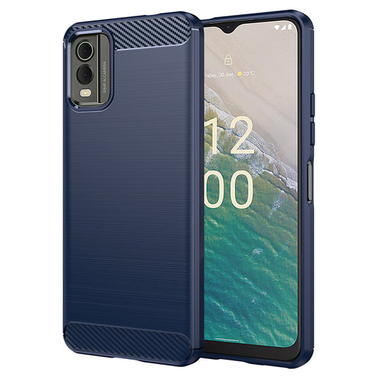Etui na Nokia C32, Techsuit, Carbon, Niebieskie