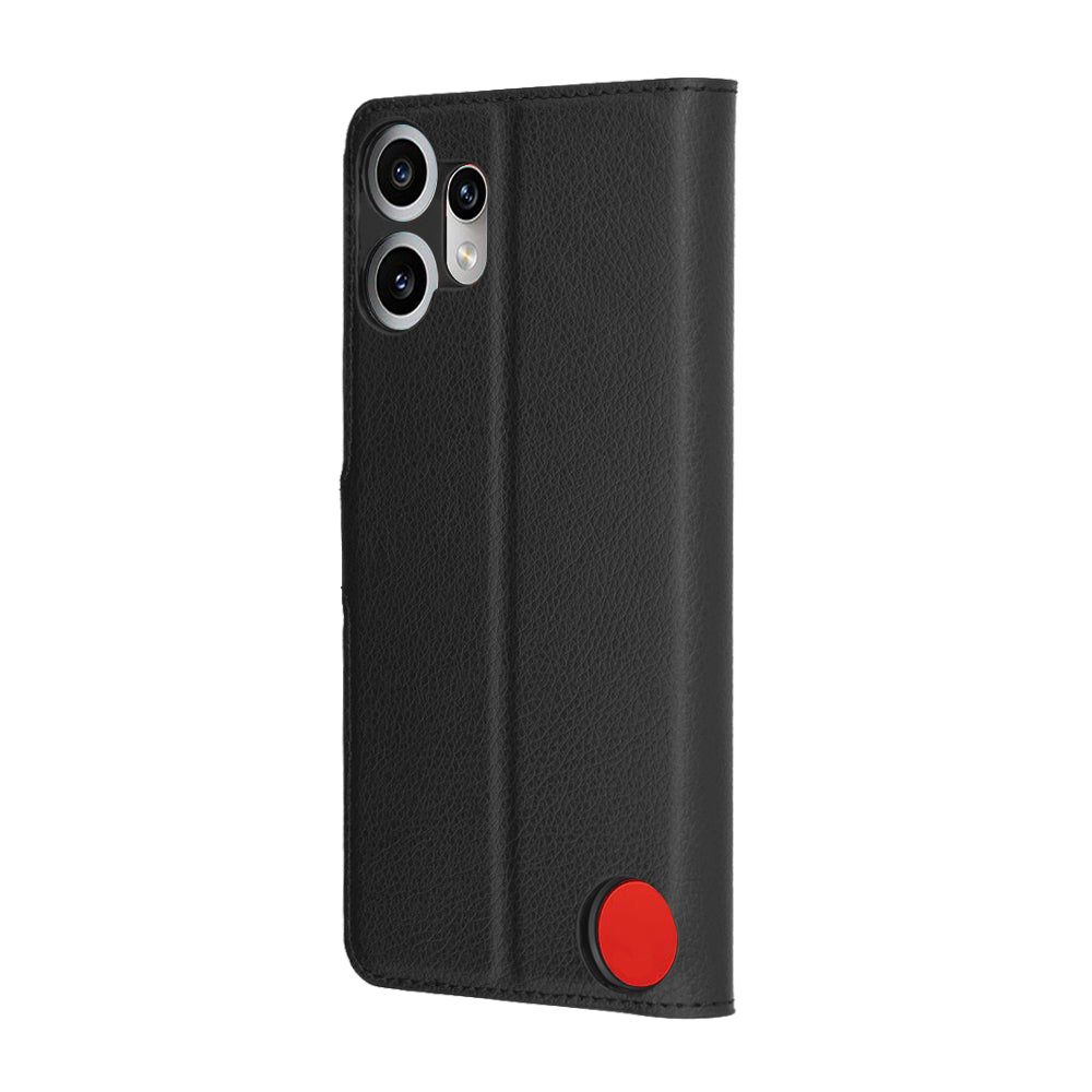 Case for Nothing CMF Phone 2 Pro, Techsuit, Leather Folio, Black