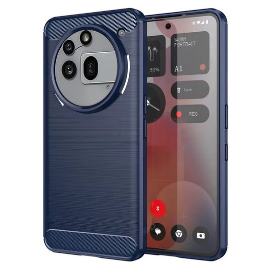 Etui na Nothing Phone (3a) Pro, Techsuit, Carbon, Niebieskie