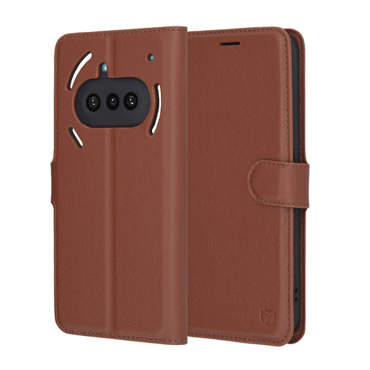Etui na Nothing Phone (3a), Techsuit, Leather Folio, Brązowe