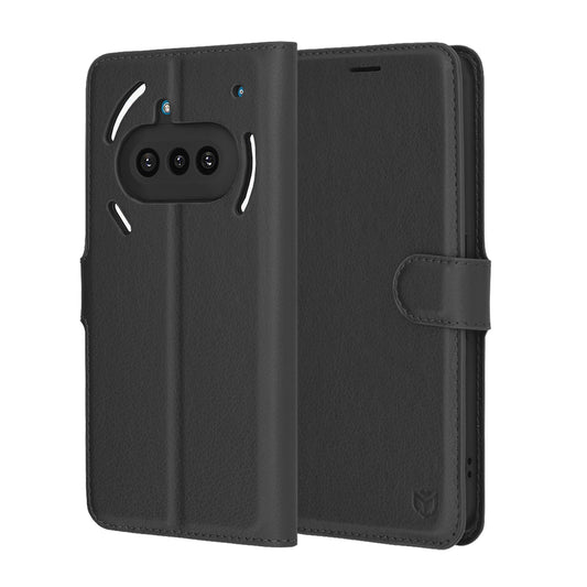 Etui na Nothing Phone (3a), Techsuit, Leather Folio, czarne