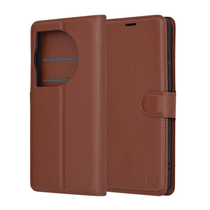 Etui na OnePlus 12, Techsuit, Leather Folio, Brązowe