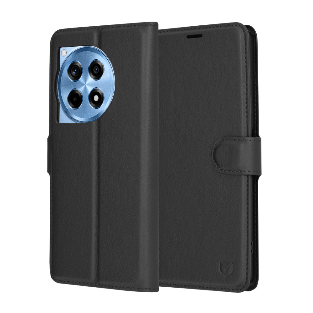Etui na OnePlus 12R, Techsuit, Leather Folio, czarne