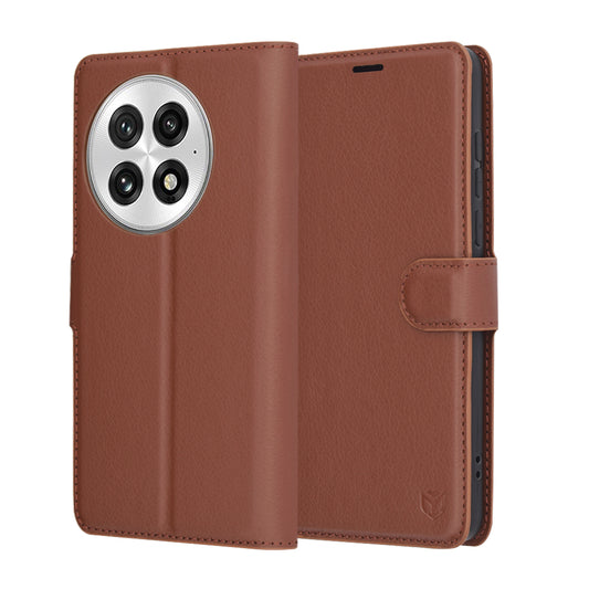 Etui na OnePlus 13, Techsuit, Leather Folio, Brązowe