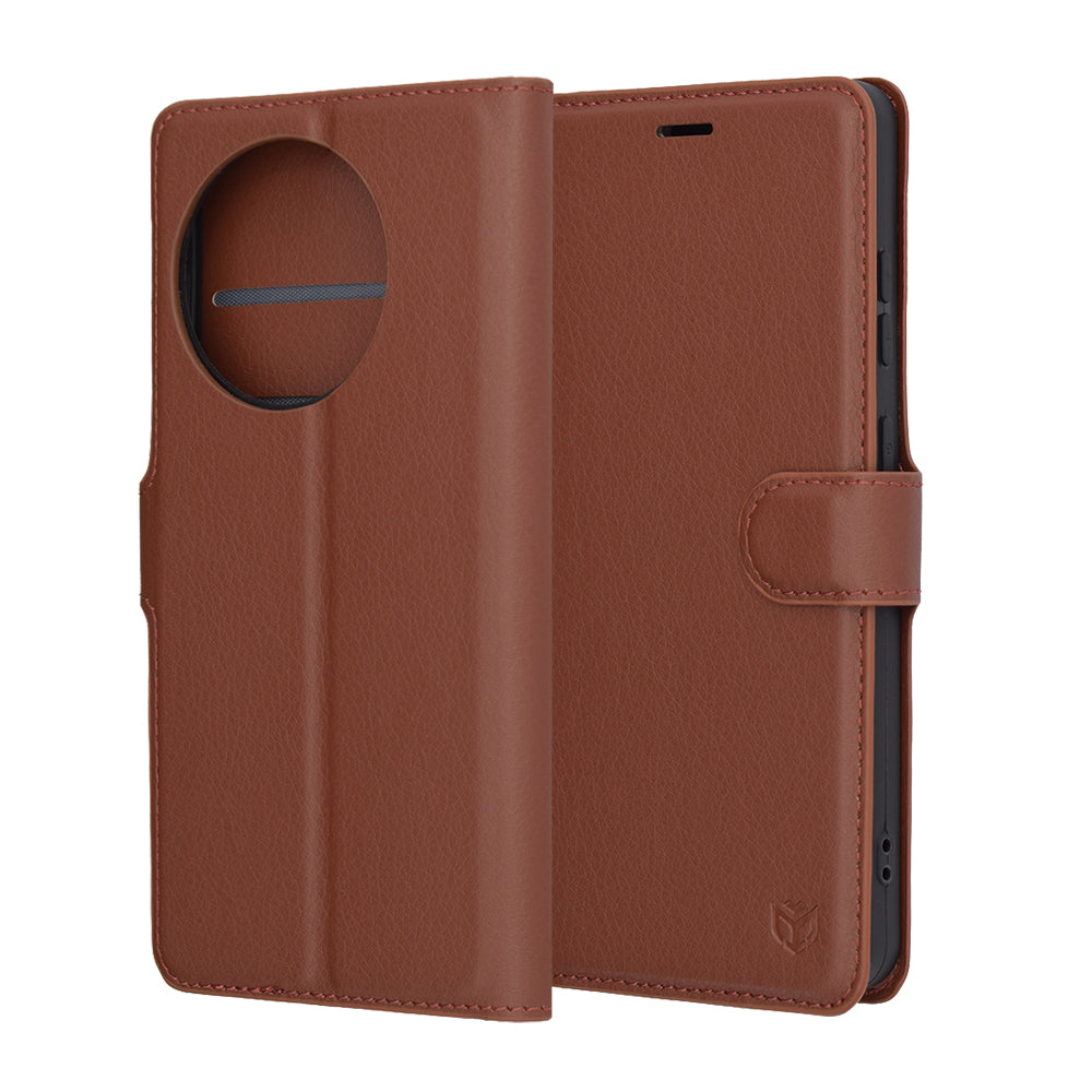 Etui na OnePlus 13R, Techsuit, Leather Folio, Brązowe