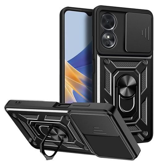 Etui na Oppo A17, Techsuit, CamShield, Czarny