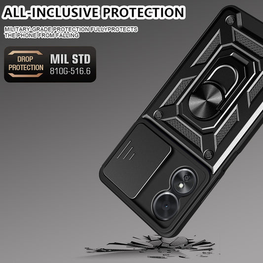 Etui na Oppo A17, Techsuit, CamShield, Czarny