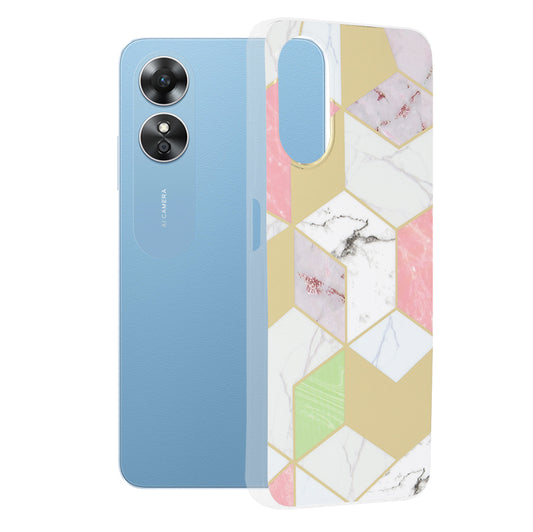 Etui na Oppo A17, Techsuit, Marble, Fioletowy