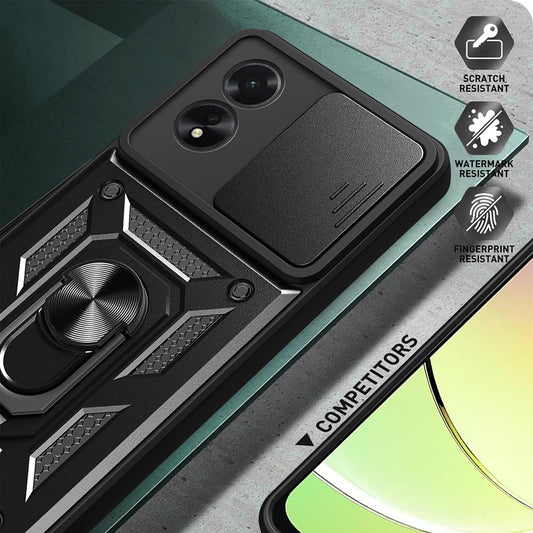 Etui na Oppo A18 / A38, Techsuit, CamShield, Czarny