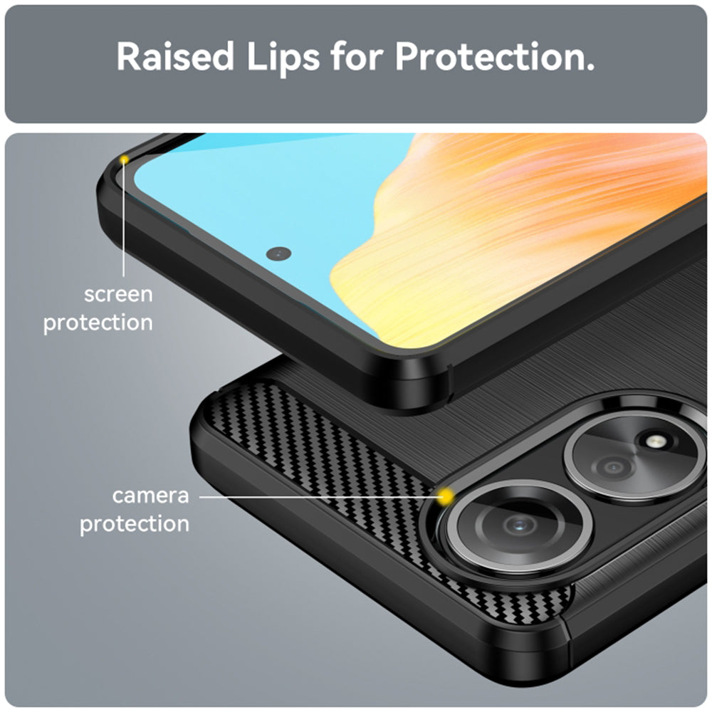 Etui do Oppo A58 4G, Techsuit, Carbon, Czarny