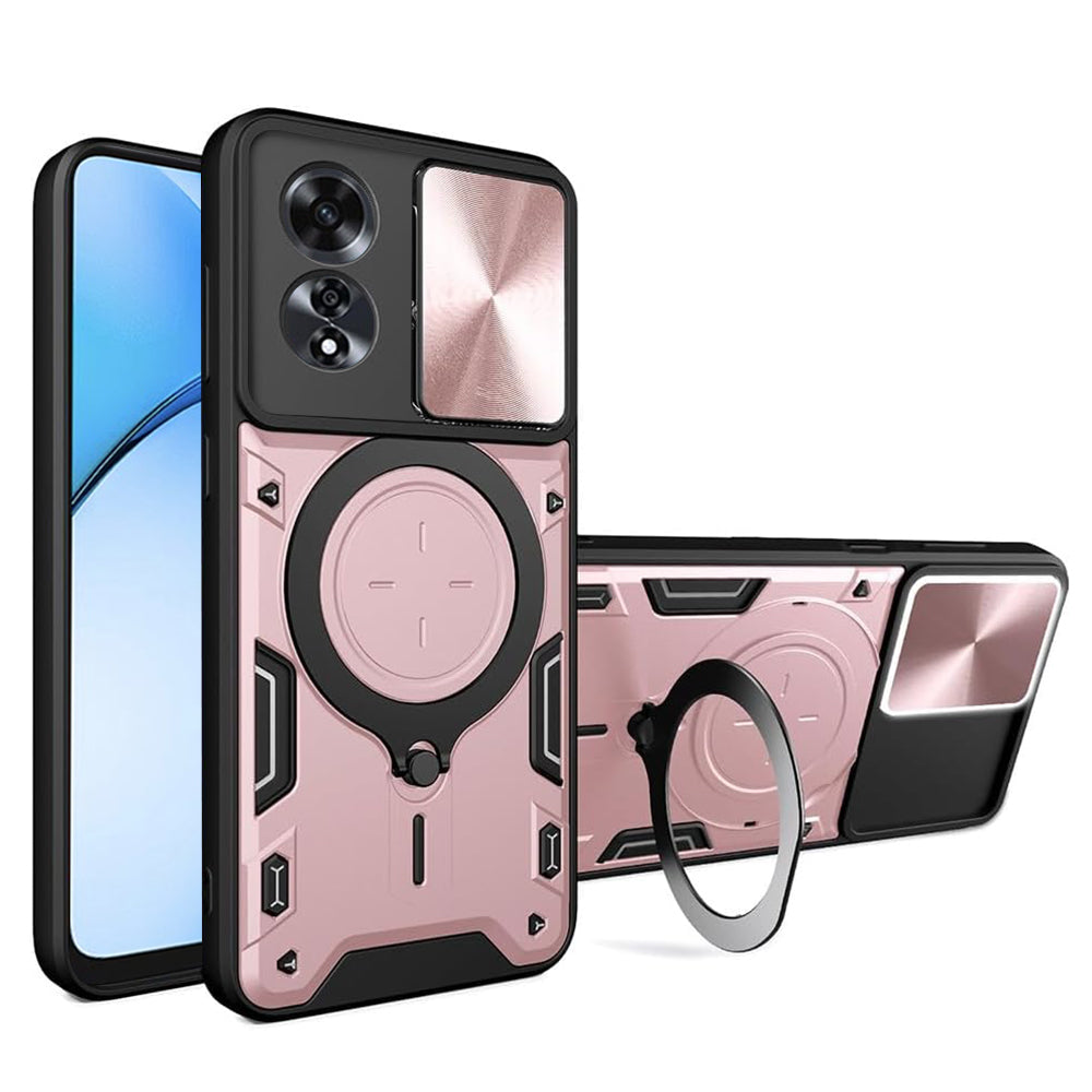 Etui na Oppo A60, Techsuit, CamGuard Pro, Różowo-Złoty