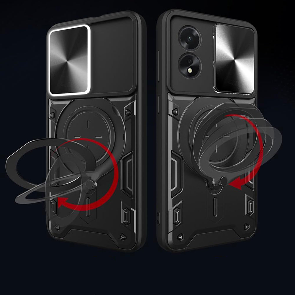 Etui na Oppo A60, Techsuit, CamGuard Pro, Różowo-Złoty
