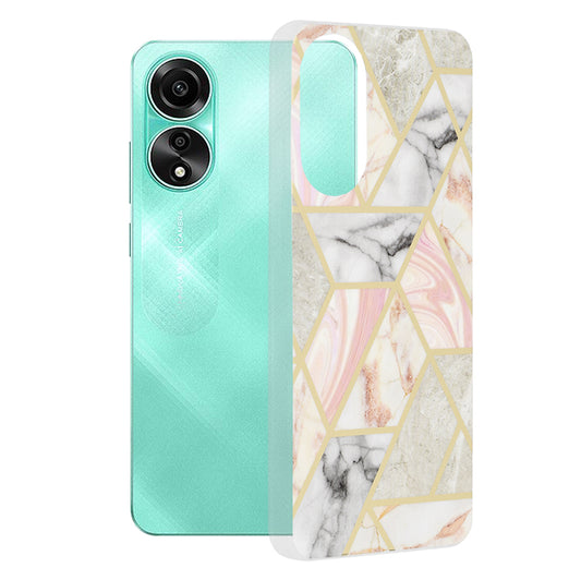 Etui na Oppo A78 4G, Techsuit, Marble, Różowe