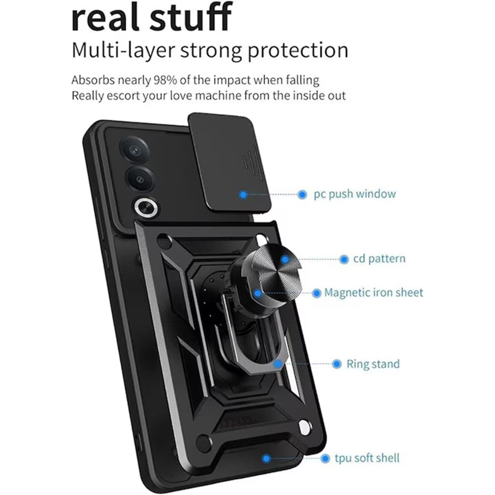 Case for Oppo A80, Techsuit, CamShield, Black
