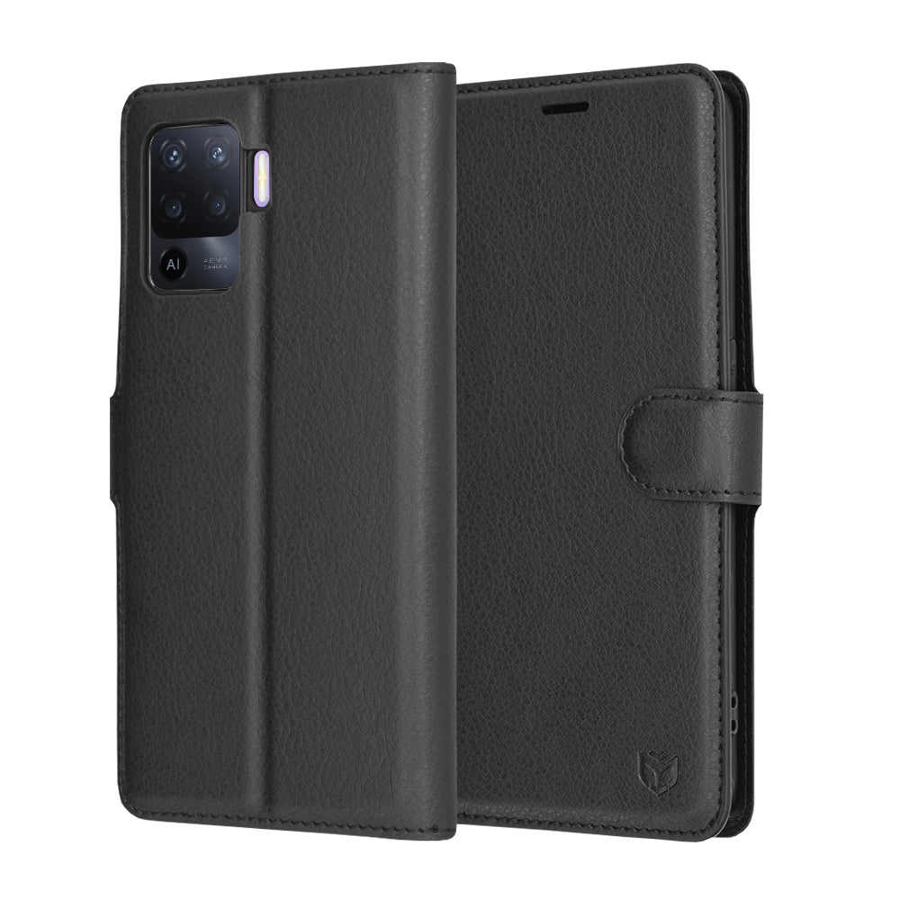 Etui na Oppo A94 / Reno5 Lite, Techsuit, Leather Folio, czarne