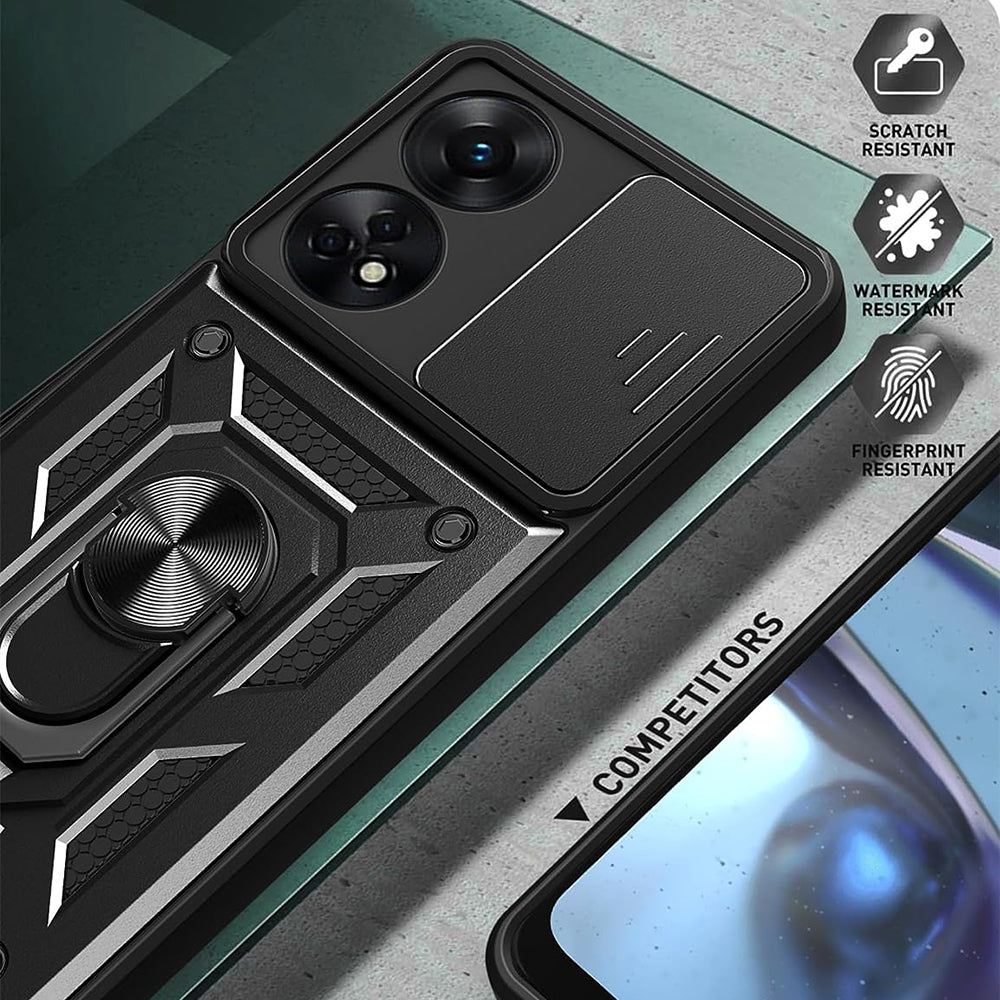 Etui na Oppo A98, Techsuit, CamShield, Czarne